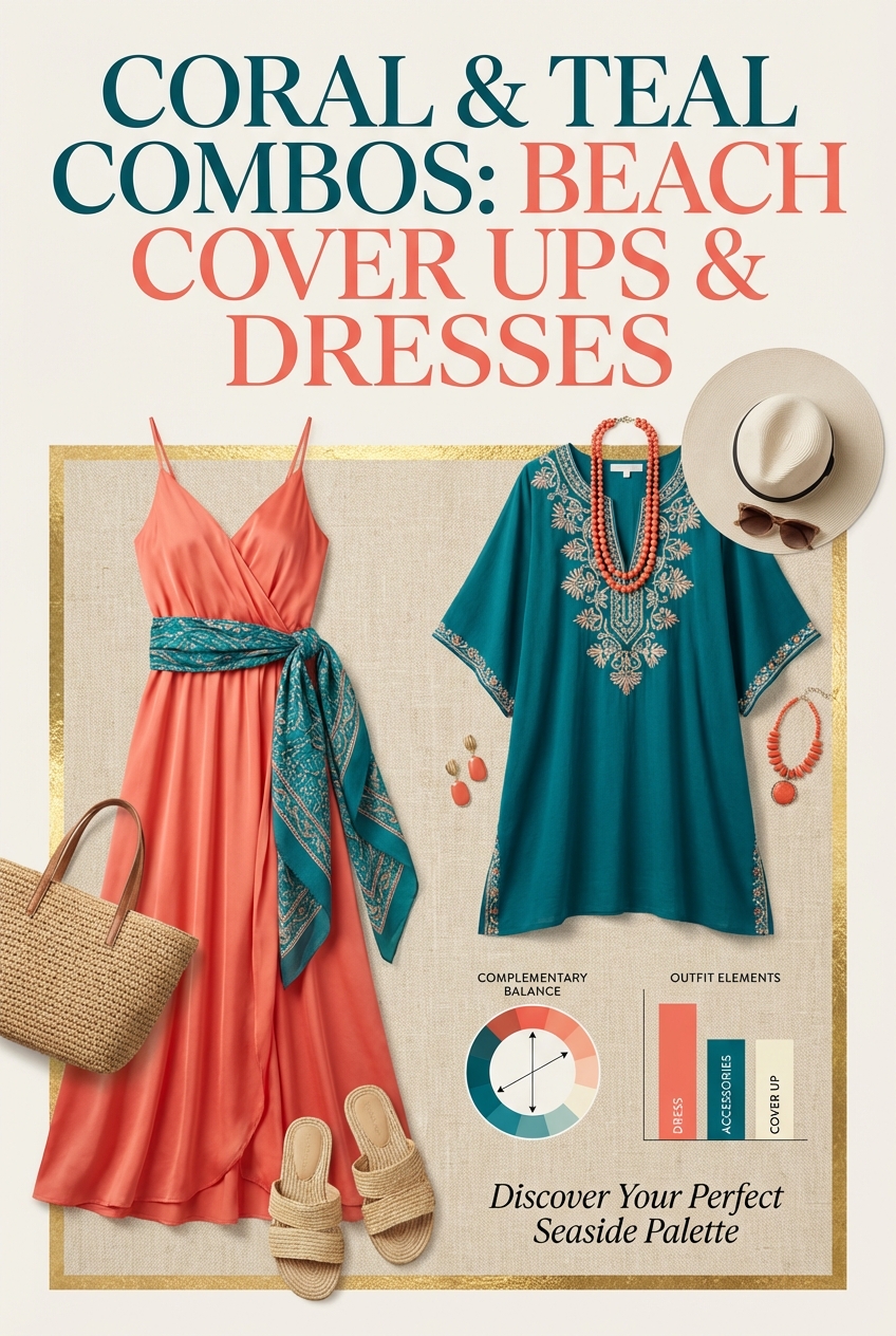 Coral And Teal Combos For Beach Cover Ups And Dresses - photo 3
