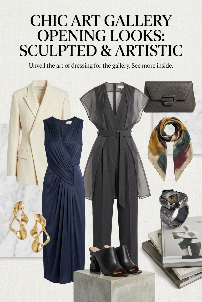 Chic Art Gallery Opening Looks With Sculpted Lines Sophisticated Artistic And Statement Making - photo 4