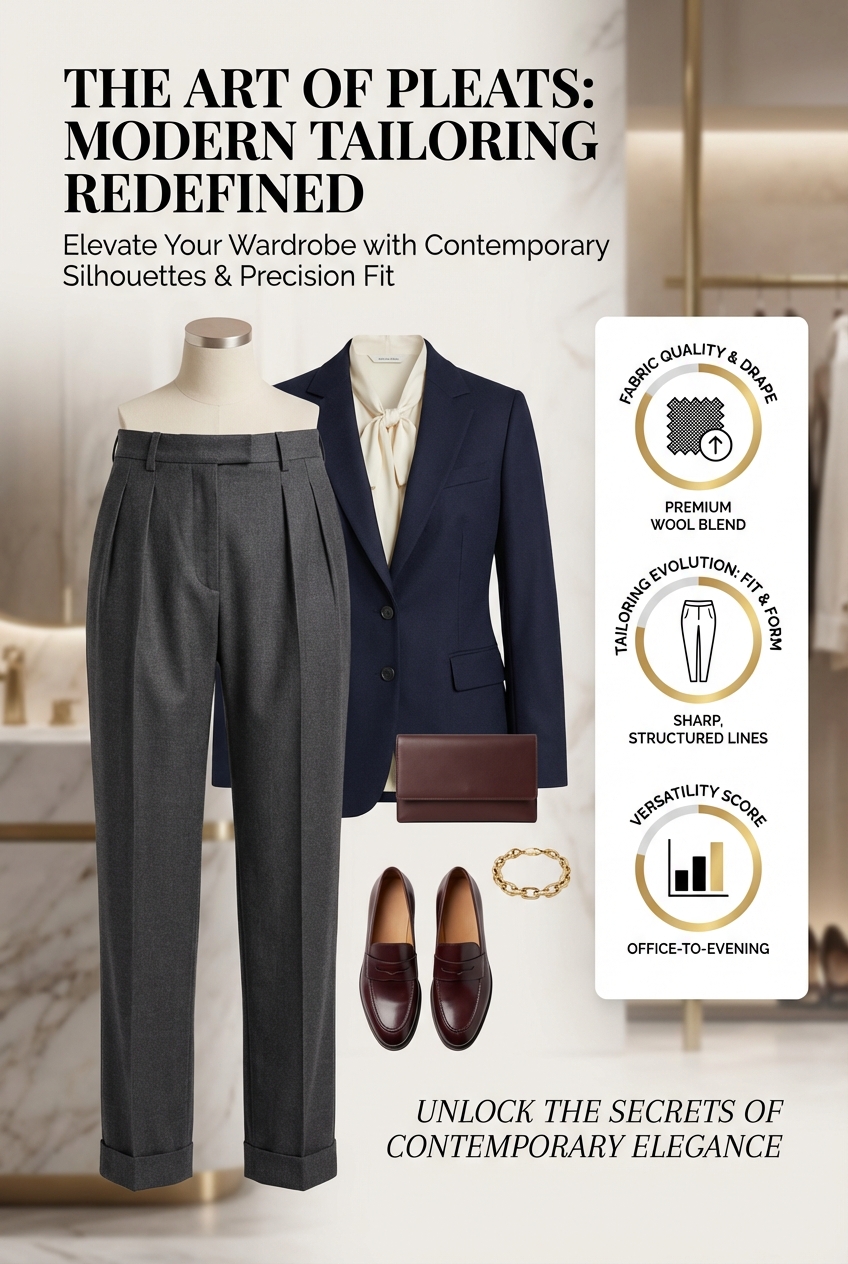 Pleated Trousers With Modern Tailoring - photo 3