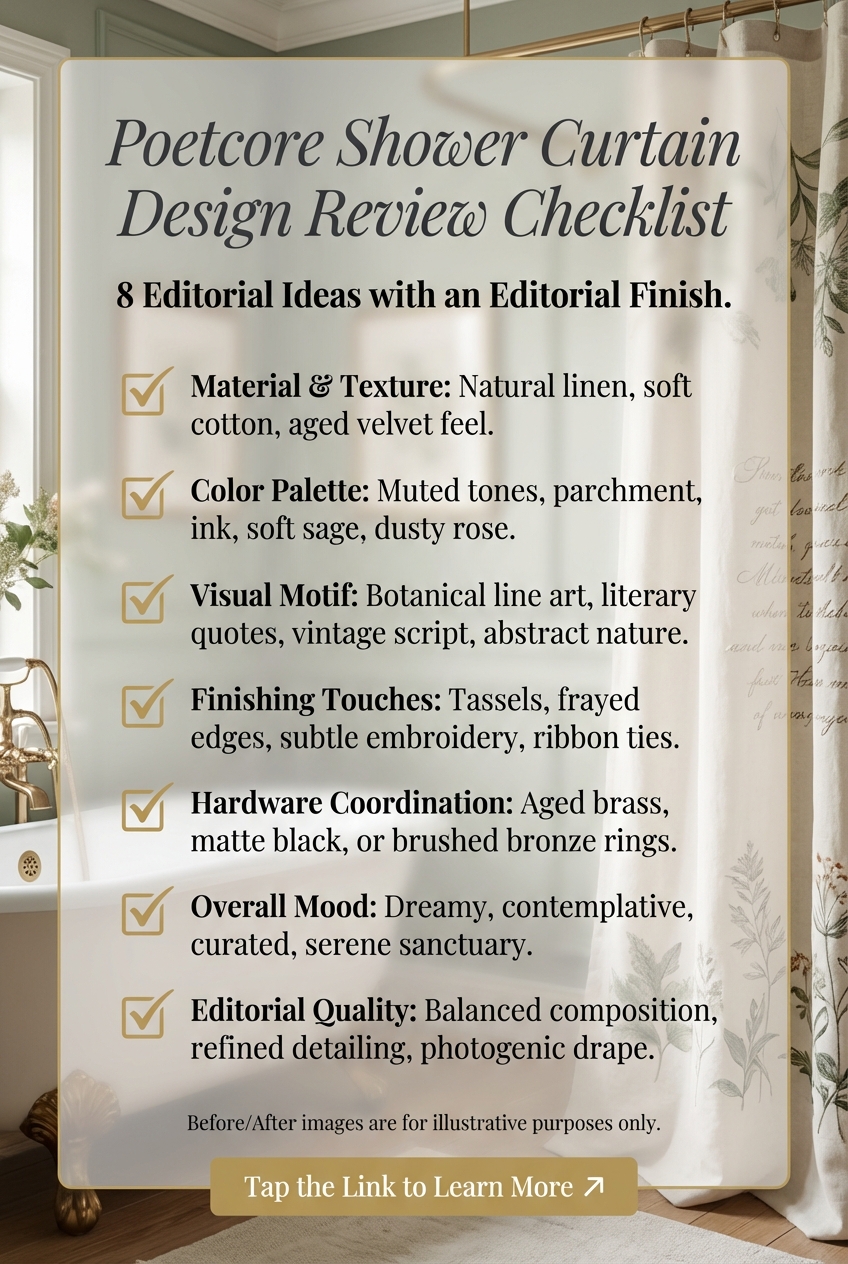 8 Poetcore Shower Curtain Ideas with an Editorial Finish - photo 5