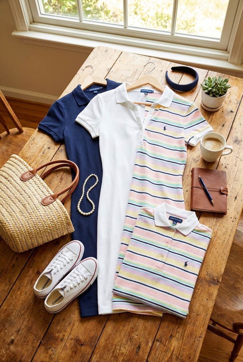 Fitted Polo Dresses For Preppy Vibes