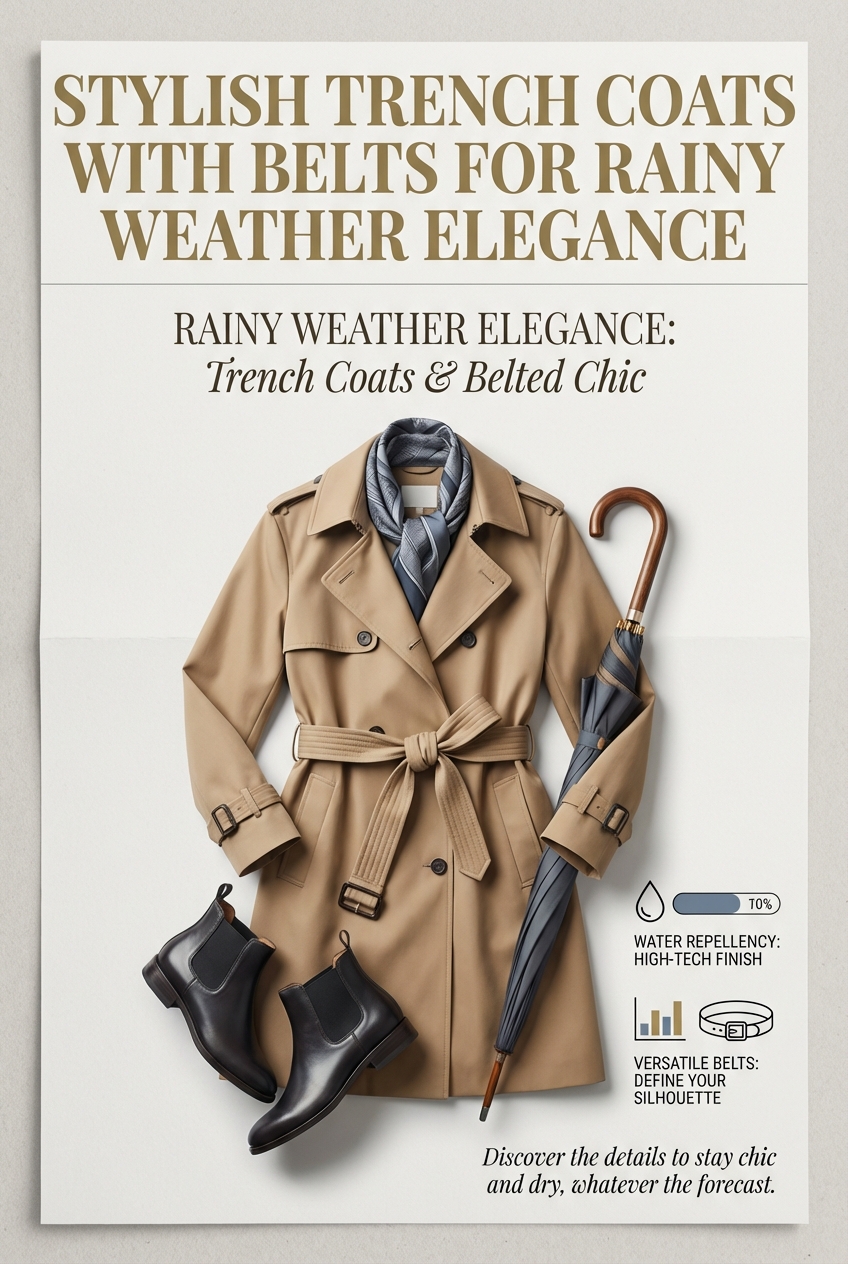 Stylish Trench Coats With Belts For Rainy Weather Elegance - photo 3