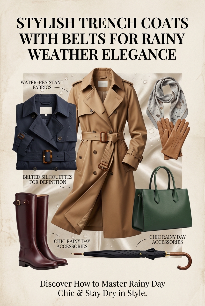 Stylish Trench Coats With Belts For Rainy Weather Elegance - photo 4