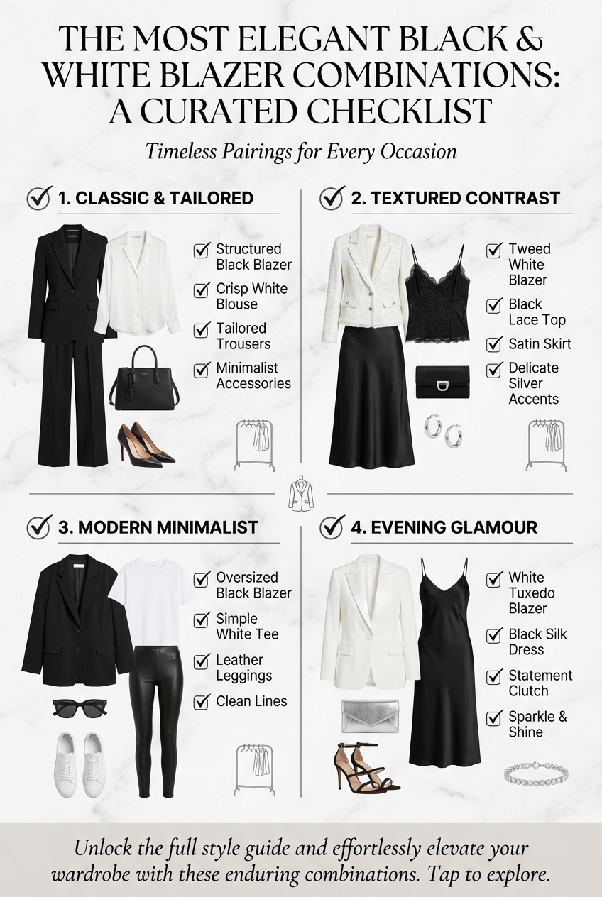 The Most Elegant Black And White Combinations For Blazers - photo 5