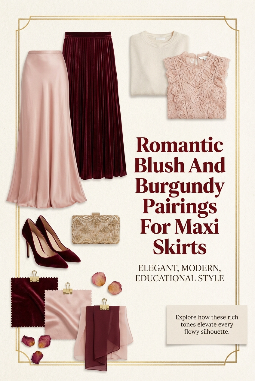 Romantic Blush And Burgundy Pairings For Maxi Skirts - photo 4