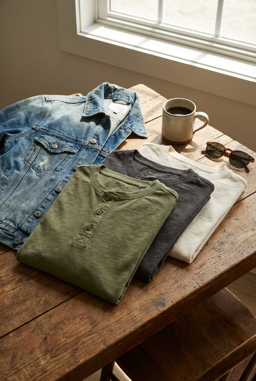 Relaxed Henley Tees For Everyday Basics