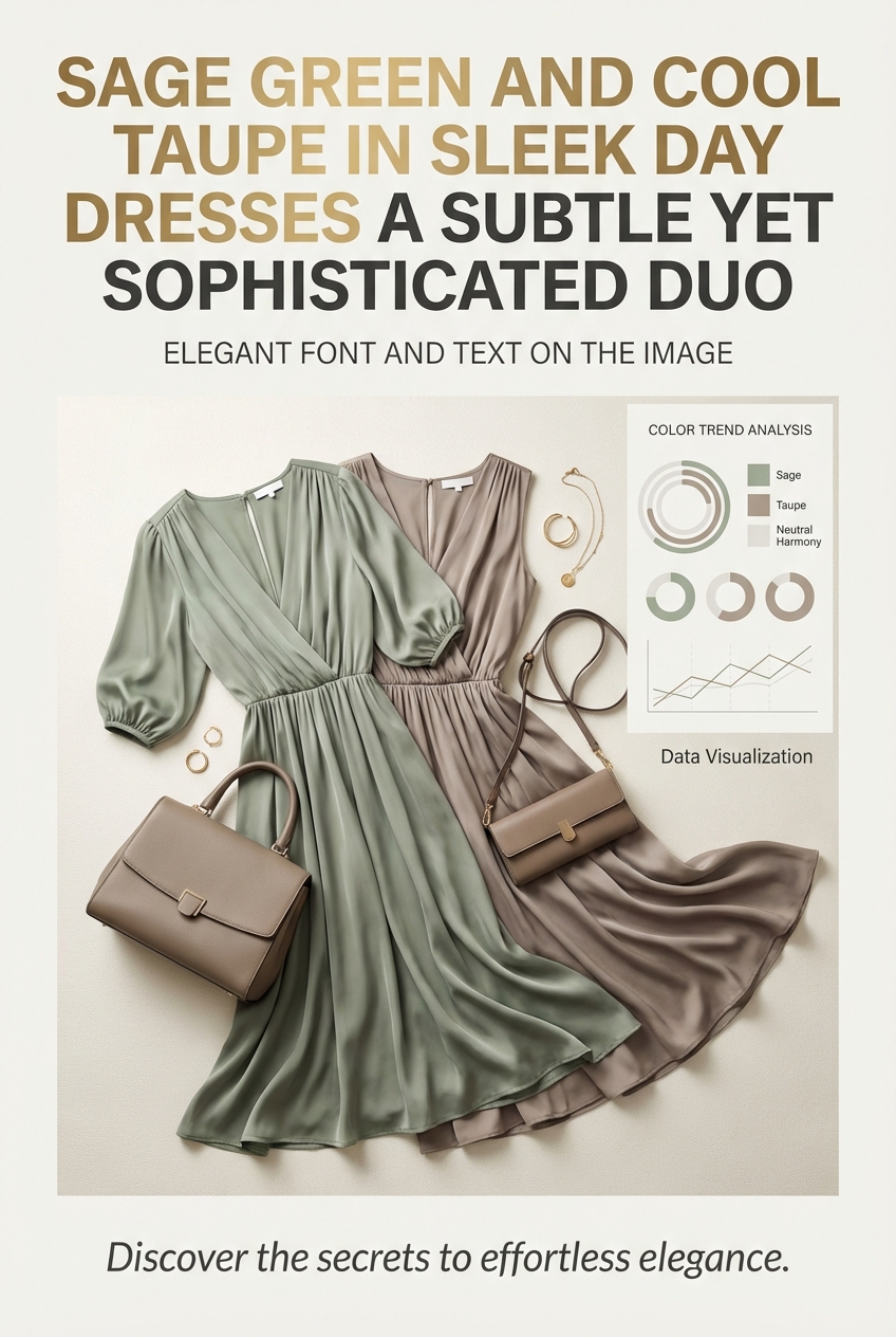 Sage Green And Cool Taupe In Sleek Day Dresses A Subtle Yet Sophisticated Duo - photo 3