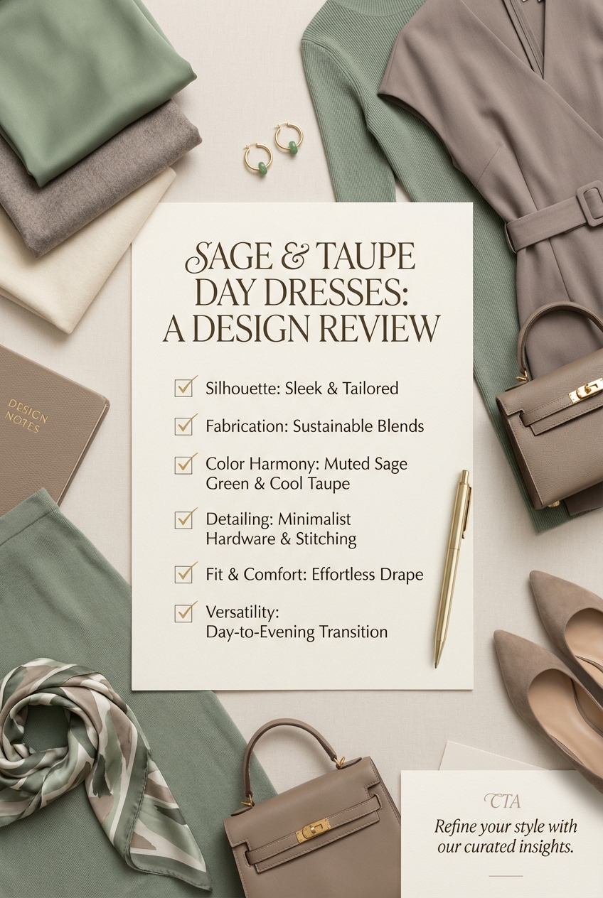 Sage Green And Cool Taupe In Sleek Day Dresses A Subtle Yet Sophisticated Duo - photo 5
