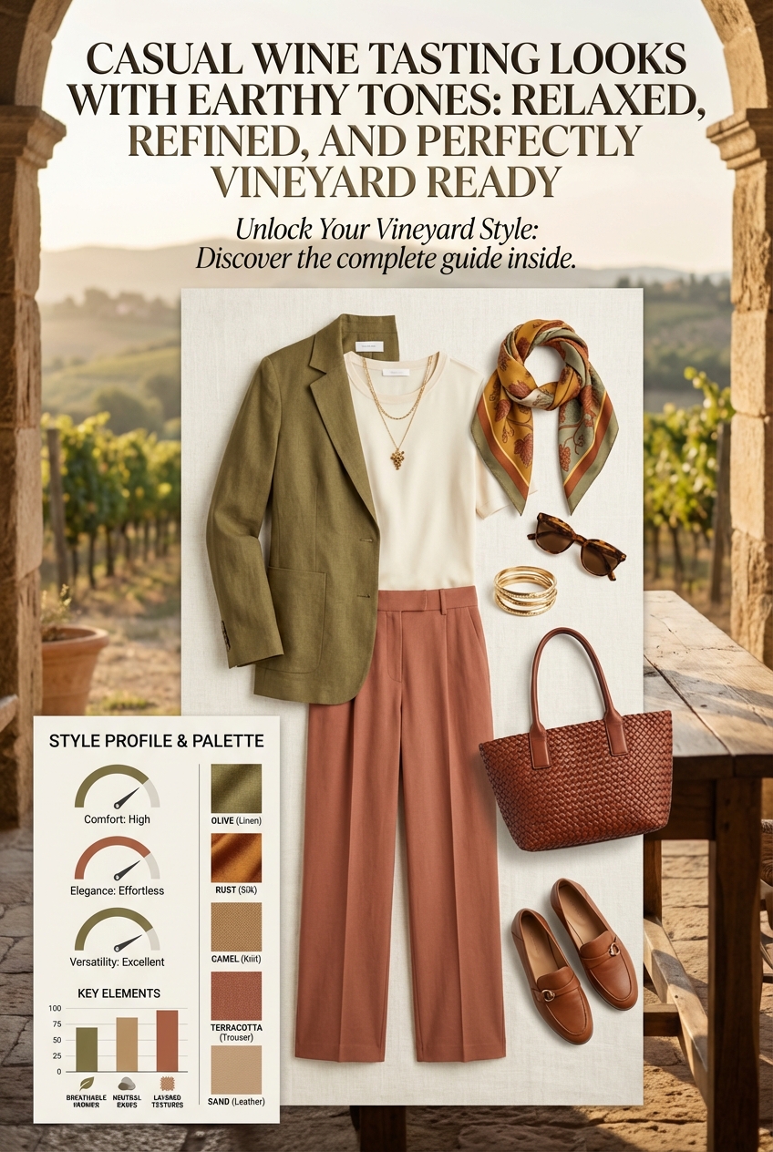 Casual Wine Tasting Looks With Earthy Tones Relaxed Refined And Perfectly Vineyard Ready - photo 3