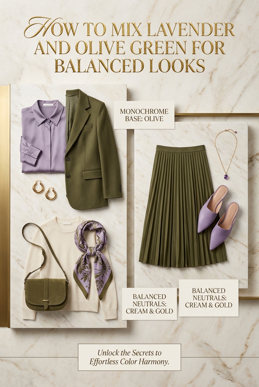 How To Mix Lavender And Olive Green For Balanced Looks - photo 4