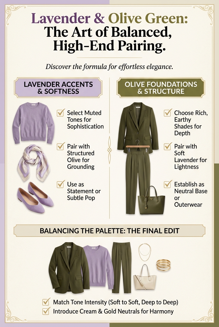 How To Mix Lavender And Olive Green For Balanced Looks - photo 5