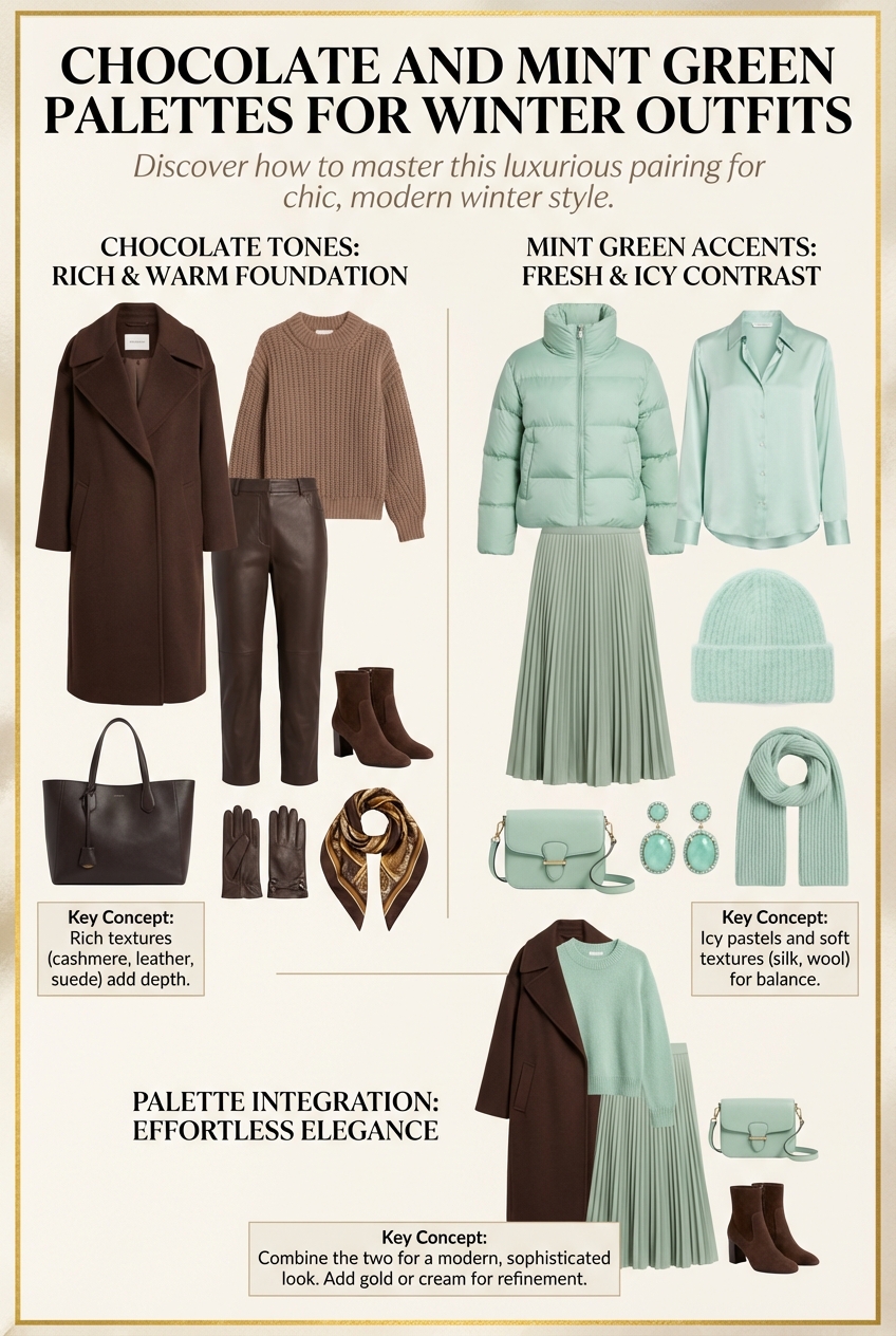 Chocolate And Mint Green Palettes For Winter Outfits - photo 4