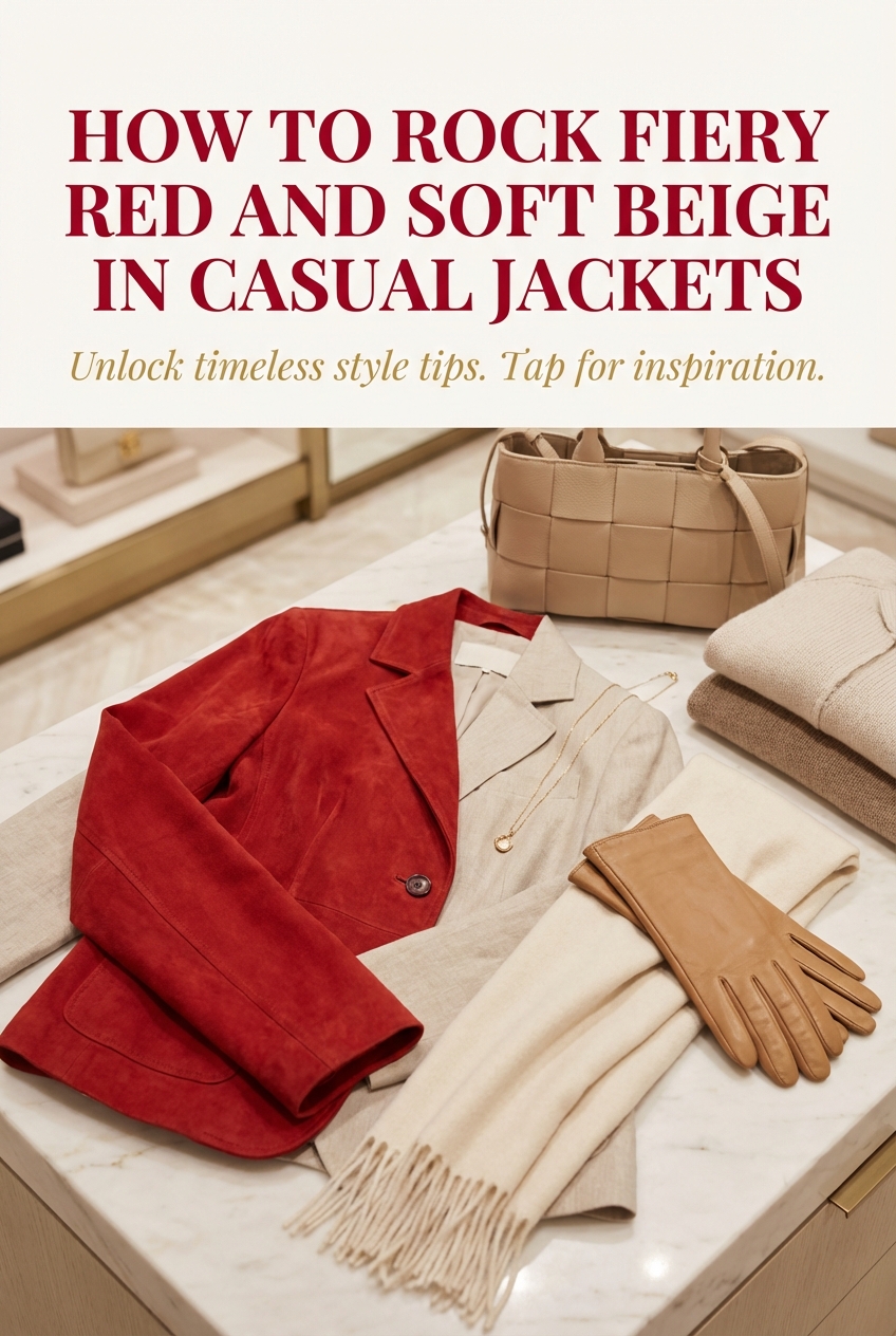 How To Rock Fiery Red And Soft Beige In Casual Jackets - photo 2