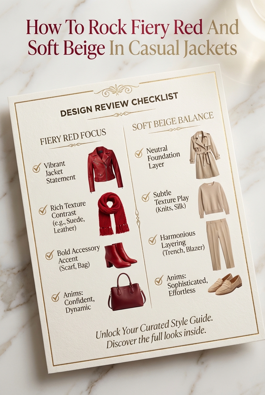 How To Rock Fiery Red And Soft Beige In Casual Jackets - photo 5