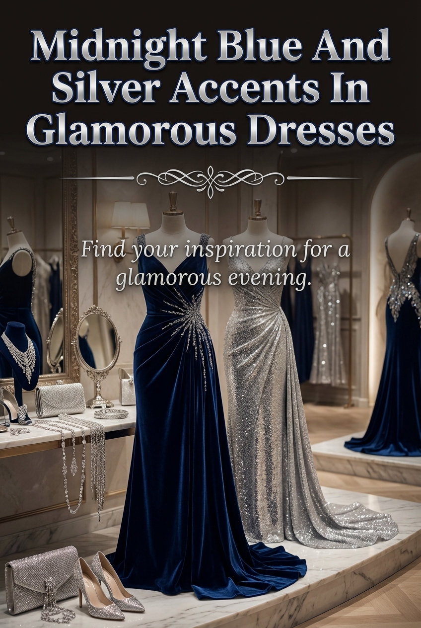 Midnight Blue And Silver Accents In Glamorous Dresses - photo 2