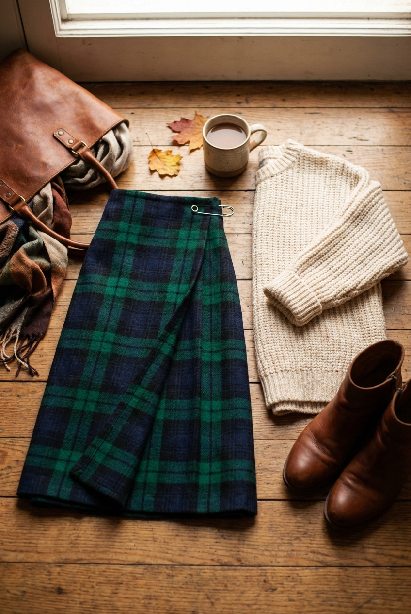 Tartan Wrap Skirts For Timeless Fall Style