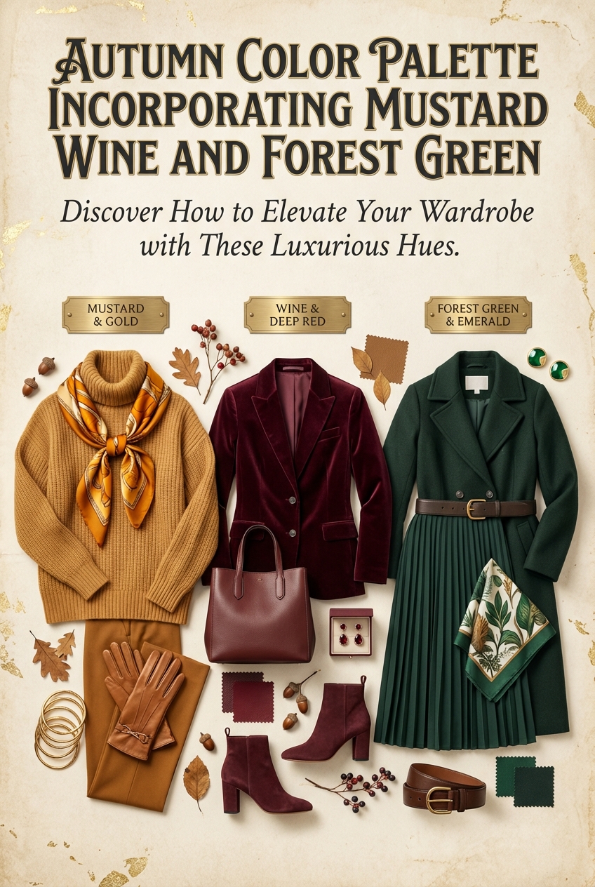 Autumn Color Palette Incorporating Mustard Wine And Forest Green - photo 4