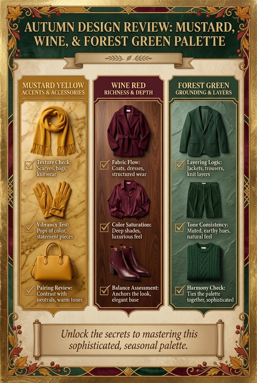 Autumn Color Palette Incorporating Mustard Wine And Forest Green - photo 5