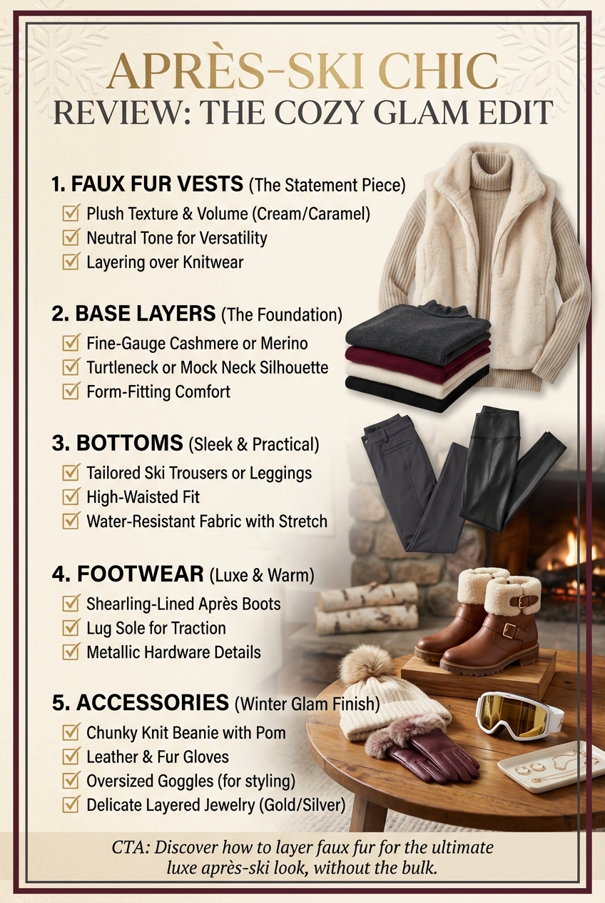 Cozy Ski Lodge Attire With Faux Fur Vests Winter Glam For Apres Ski Chic - photo 5