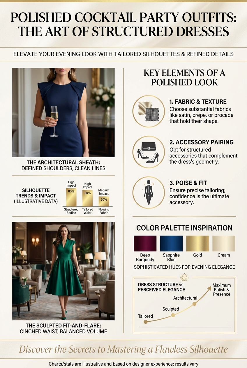 Polished Cocktail Party Outfits With Structured Dresses - photo 3