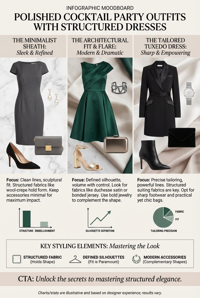 Polished Cocktail Party Outfits With Structured Dresses - photo 4