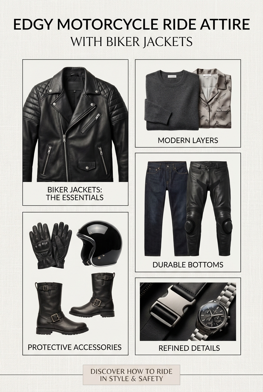 Edgy Motorcycle Ride Attire With Biker Jackets - photo 4