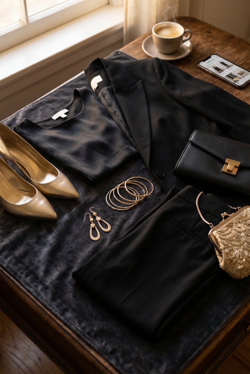 How To Style Black And Gold For A Sophisticated Evening Look