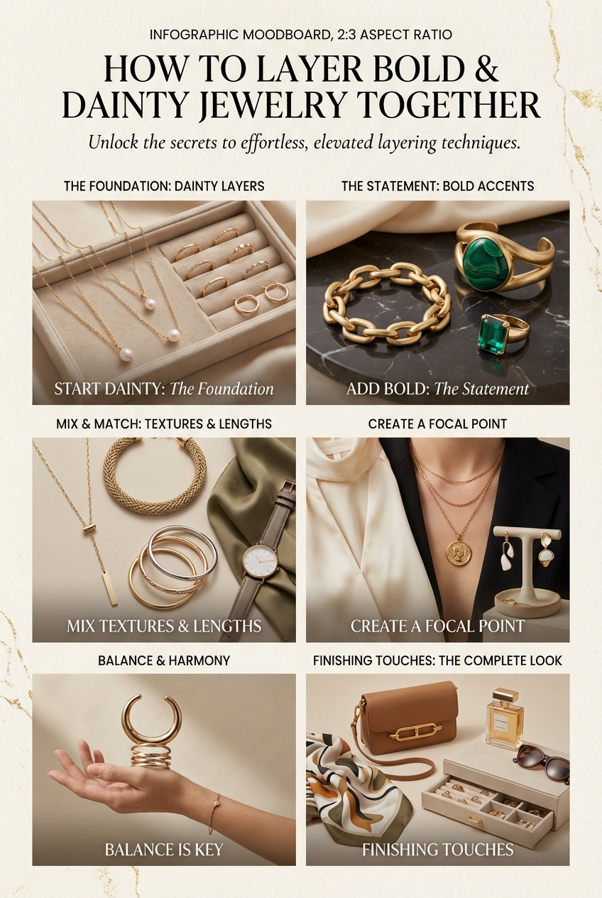 How To Layer Bold And Dainty Jewelry Together - photo 4