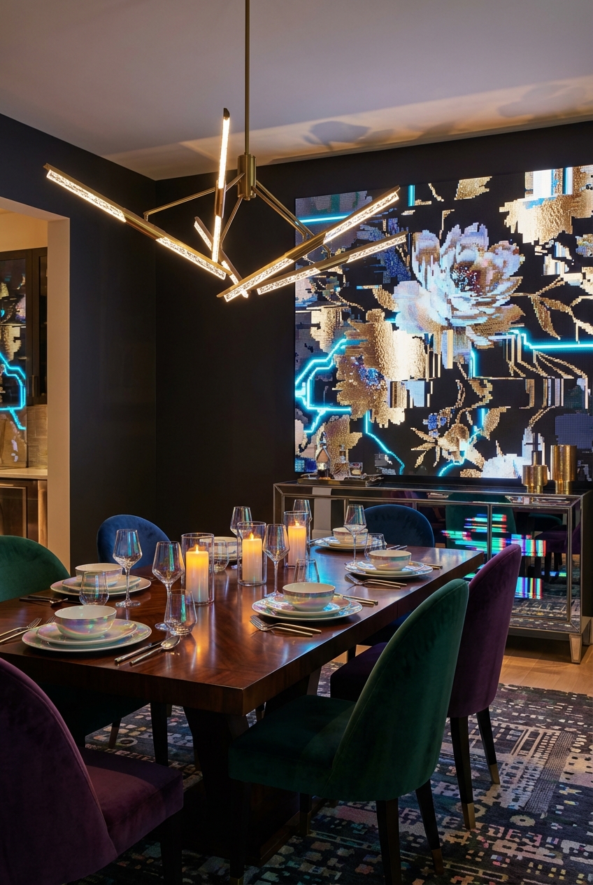 10 Easy Glitchy Glam Dining Room Ideas