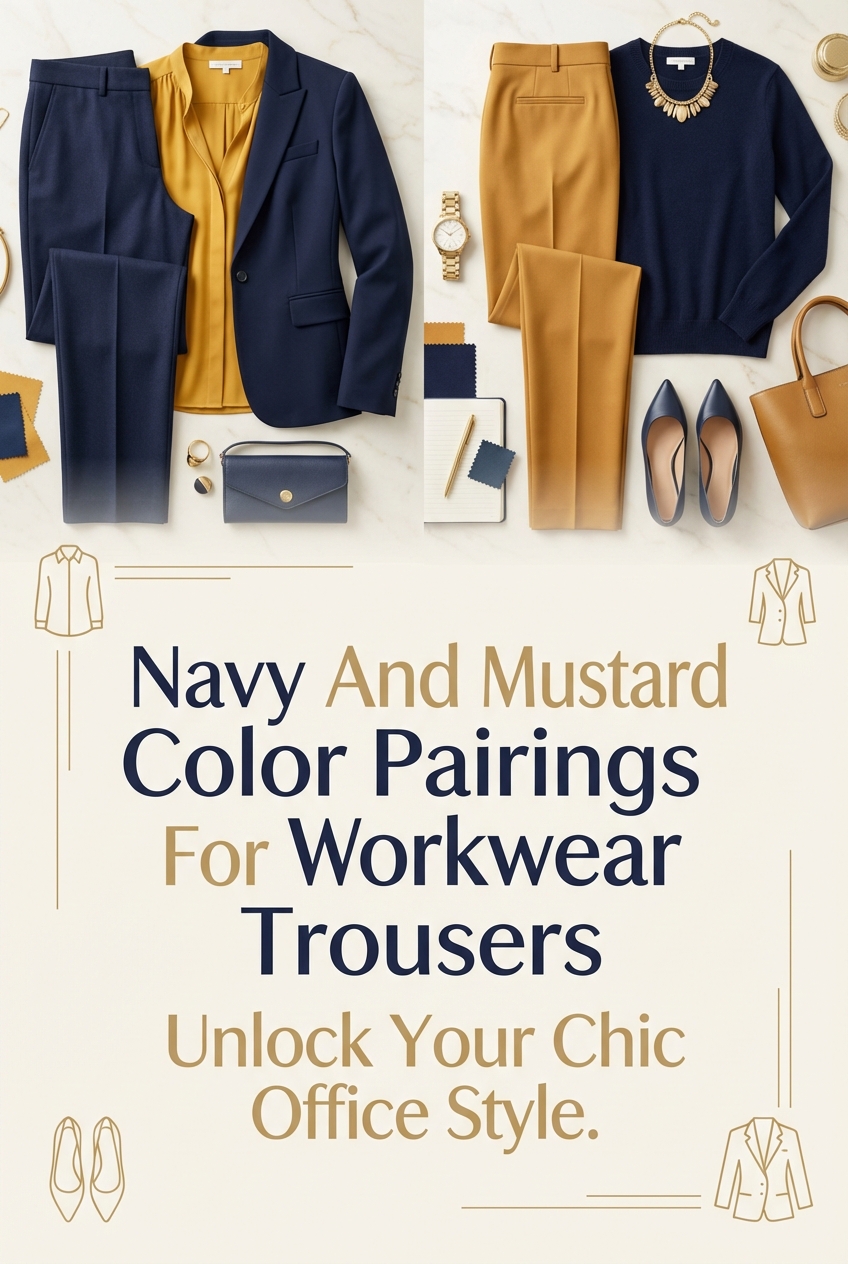 Navy And Mustard Color Pairings For Workwear Trousers - photo 2