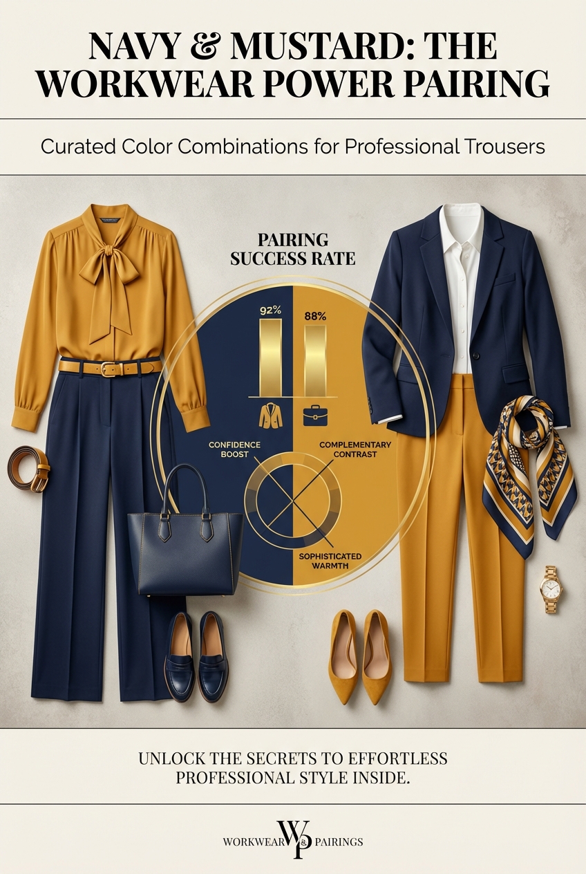 Navy And Mustard Color Pairings For Workwear Trousers - photo 3