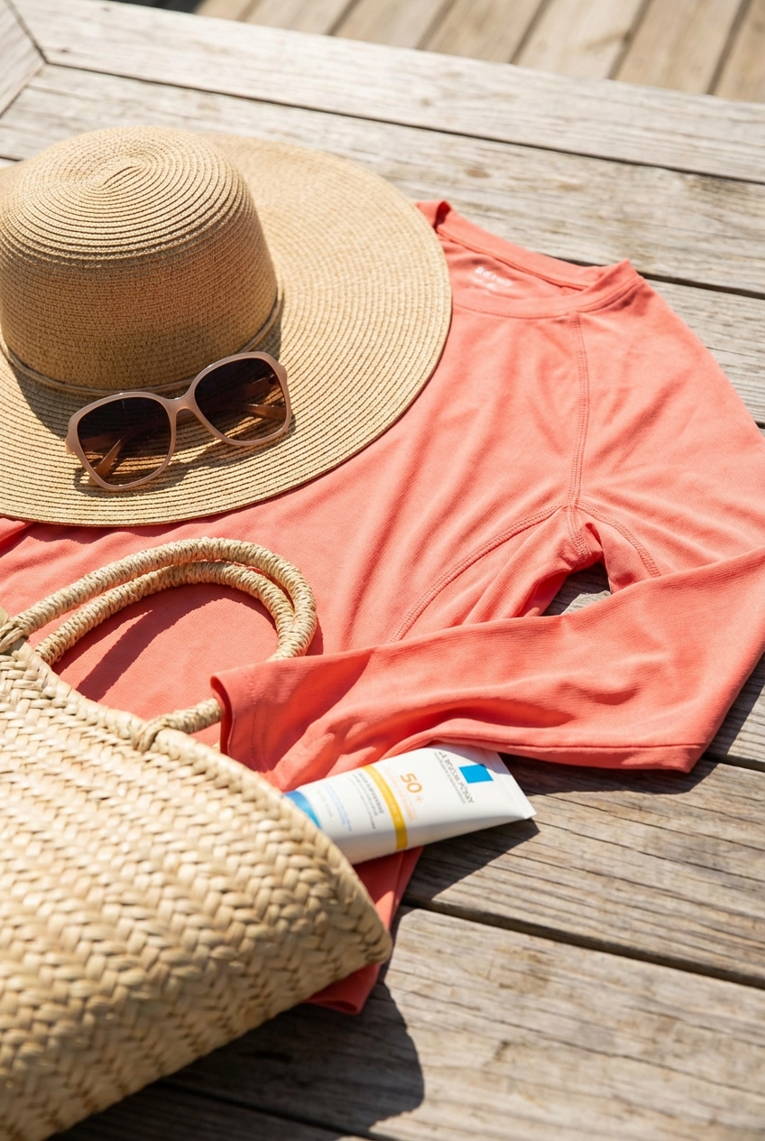 Sunny Day Protection Incorporating Uv Resistant Clothing And Accessories