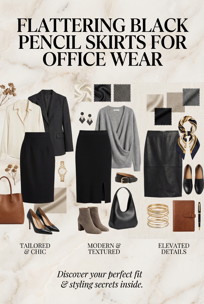 Flattering Black Pencil Skirts For Office Wear - photo 4