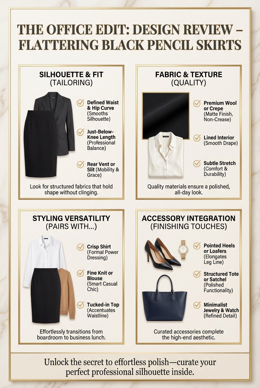 Flattering Black Pencil Skirts For Office Wear - photo 5