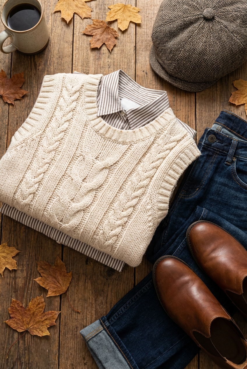 Chunky Knit Sweater Vests For Preppy Fall Layers