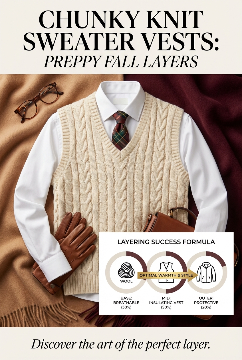 Chunky Knit Sweater Vests For Preppy Fall Layers - photo 3