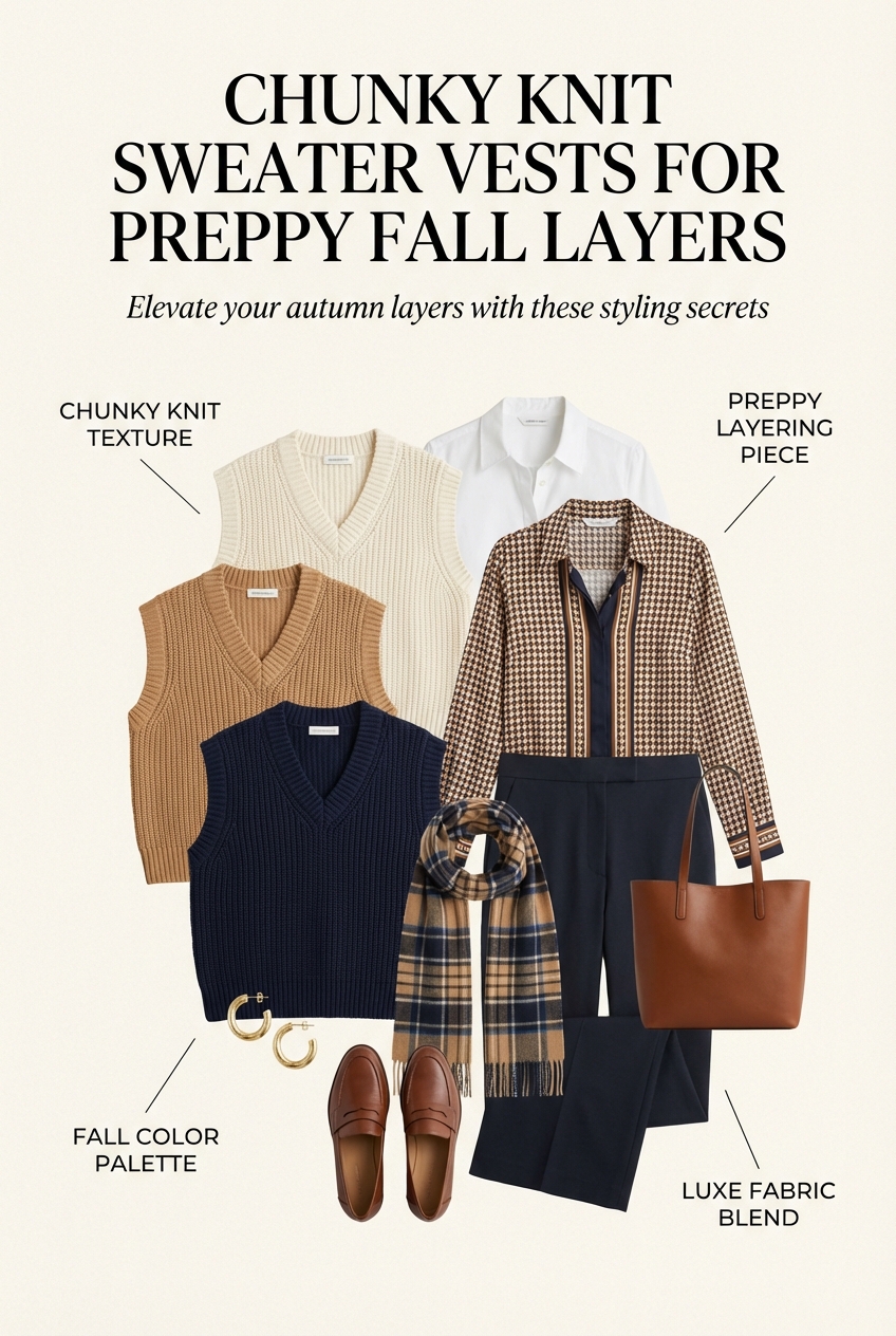 Chunky Knit Sweater Vests For Preppy Fall Layers - photo 4