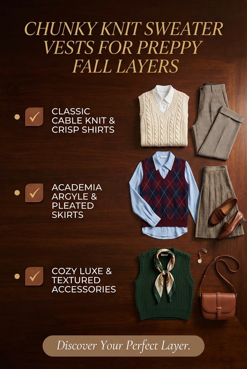 Chunky Knit Sweater Vests For Preppy Fall Layers - photo 5