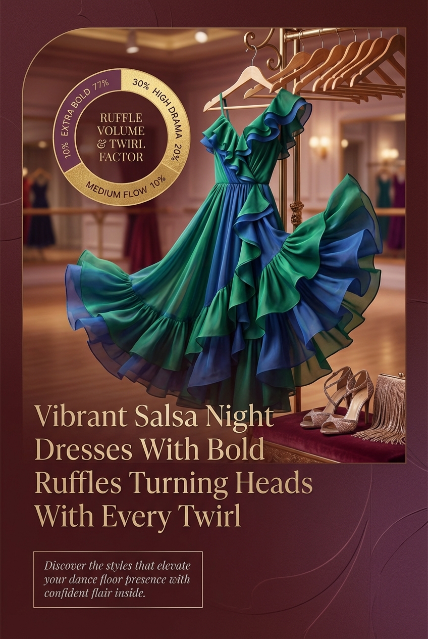 Vibrant Salsa Night Dresses With Bold Ruffles Turning Heads With Every Twirl - photo 3