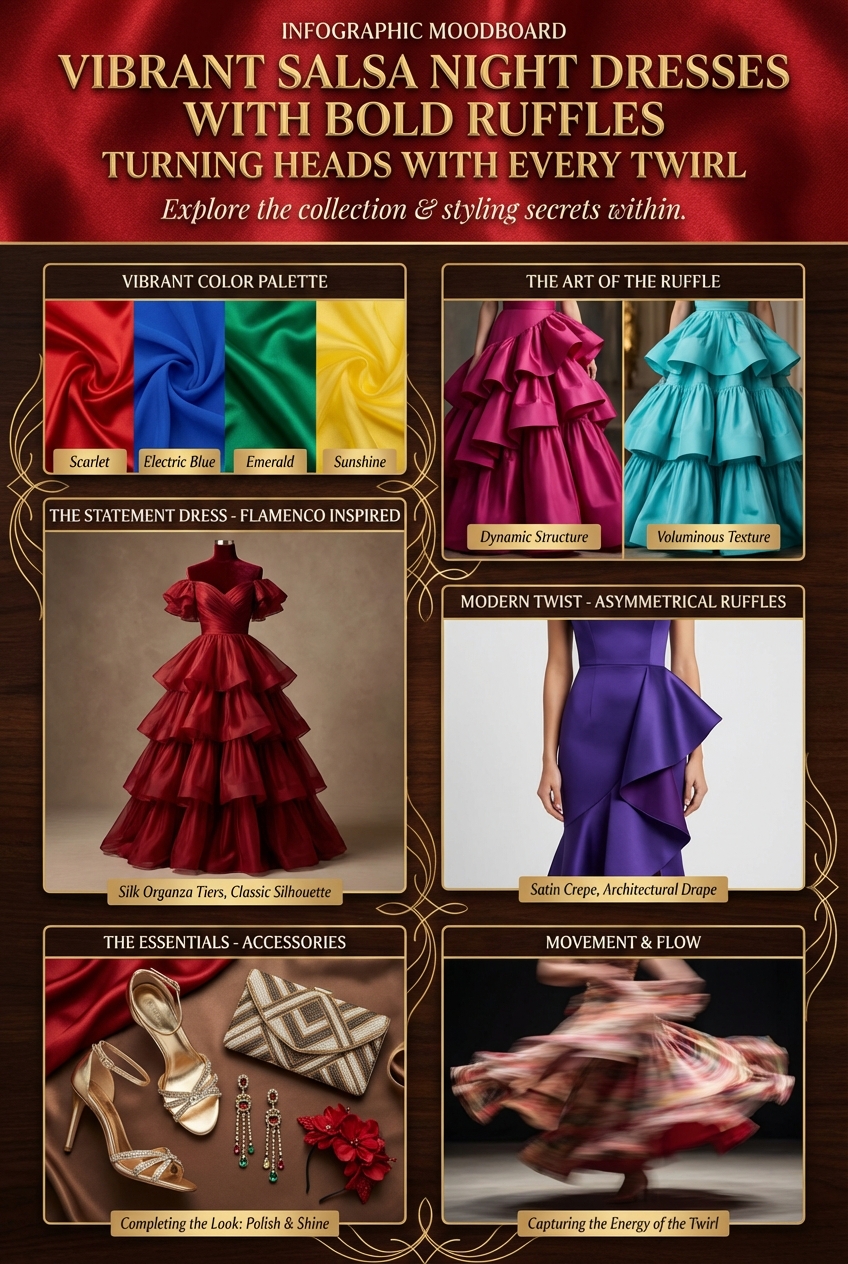 Vibrant Salsa Night Dresses With Bold Ruffles Turning Heads With Every Twirl - photo 4