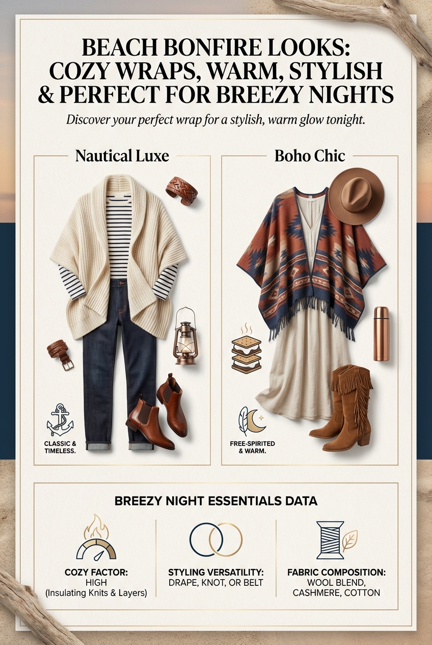Beach Bonfire Looks With Cozy Wraps Warm Stylish And Perfect For Breezy Nights - photo 3