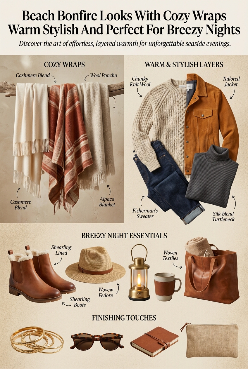 Beach Bonfire Looks With Cozy Wraps Warm Stylish And Perfect For Breezy Nights - photo 4