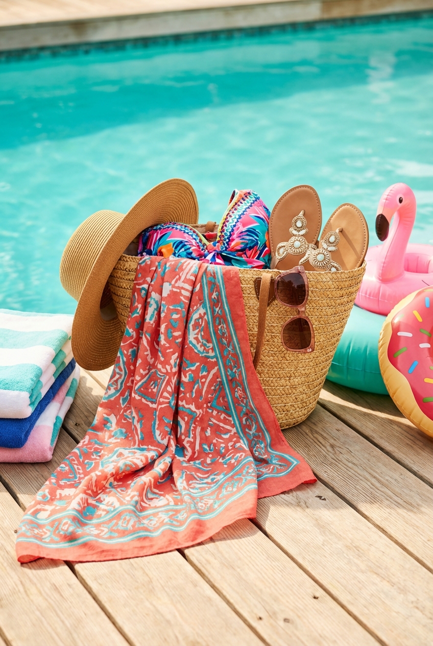 Playful Pool Party Outfits With Statement Sarongs