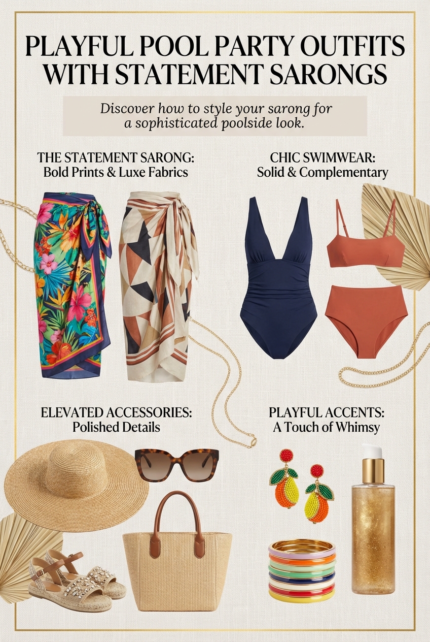 Playful Pool Party Outfits With Statement Sarongs - photo 4