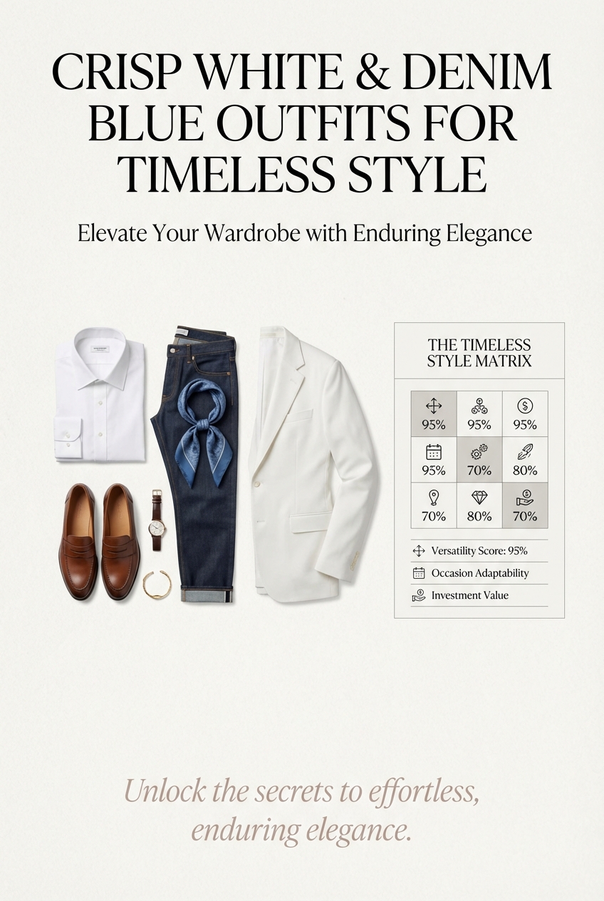 Crisp White And Denim Blue Outfits For Timeless Style - photo 3