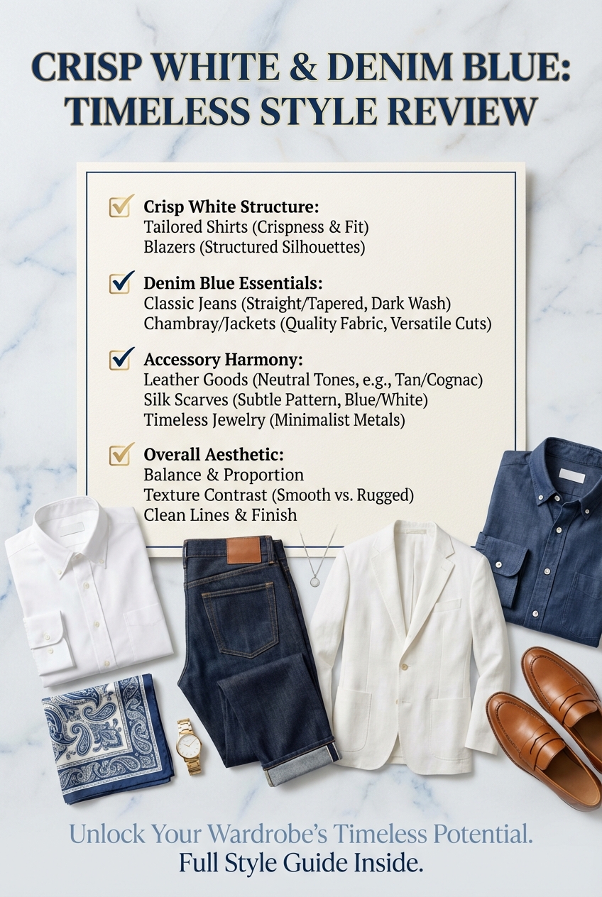 Crisp White And Denim Blue Outfits For Timeless Style - photo 5