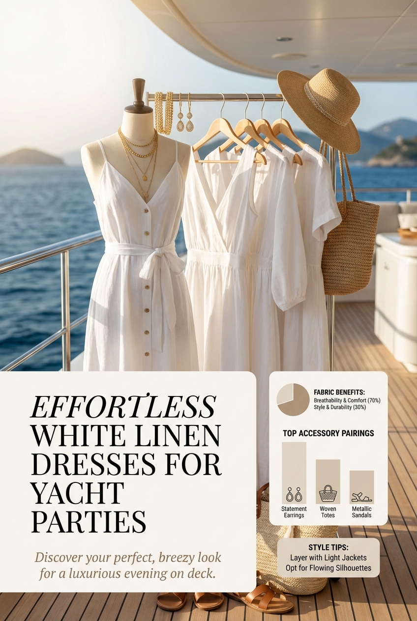 Effortless White Linen Dresses For Yacht Parties - photo 3
