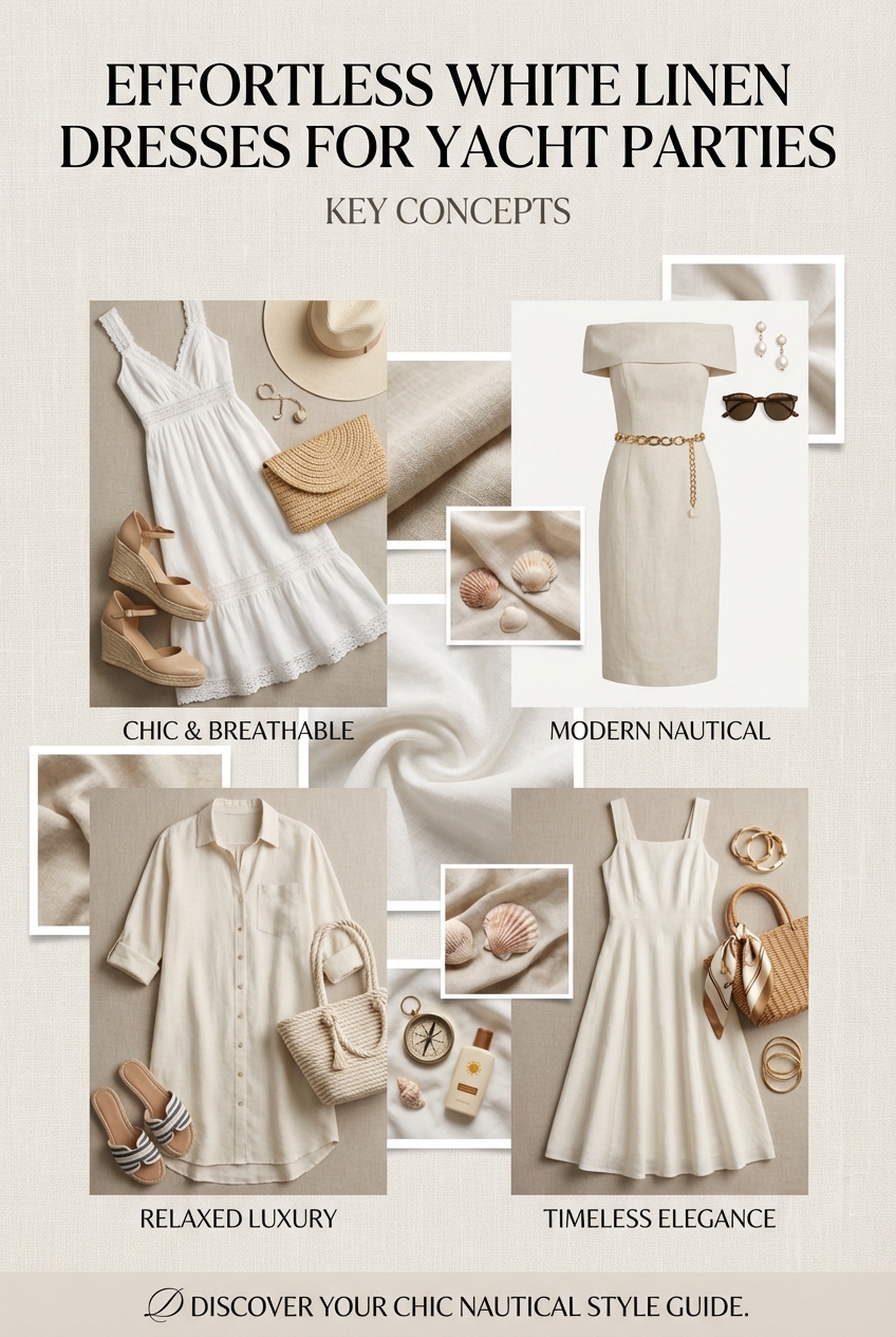 Effortless White Linen Dresses For Yacht Parties - photo 4