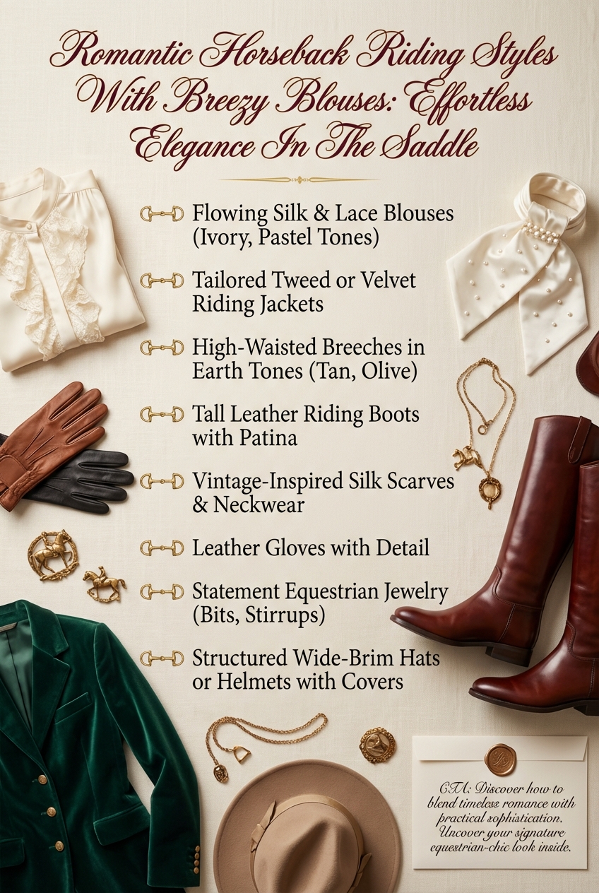 Romantic Horseback Riding Styles With Breezy Blouses Effortless Elegance In The Saddle - photo 5