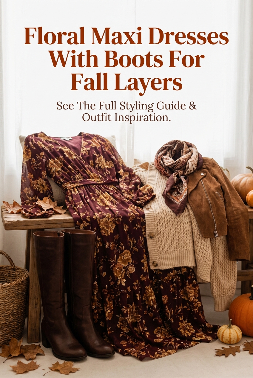 Floral Maxi Dresses With Boots For Fall Layers - photo 2